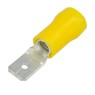 GBC 18.3933.10 - Insulated Faston Plug Terminal Yellow Male 6.35mm 10 pcs Insulated Terminals